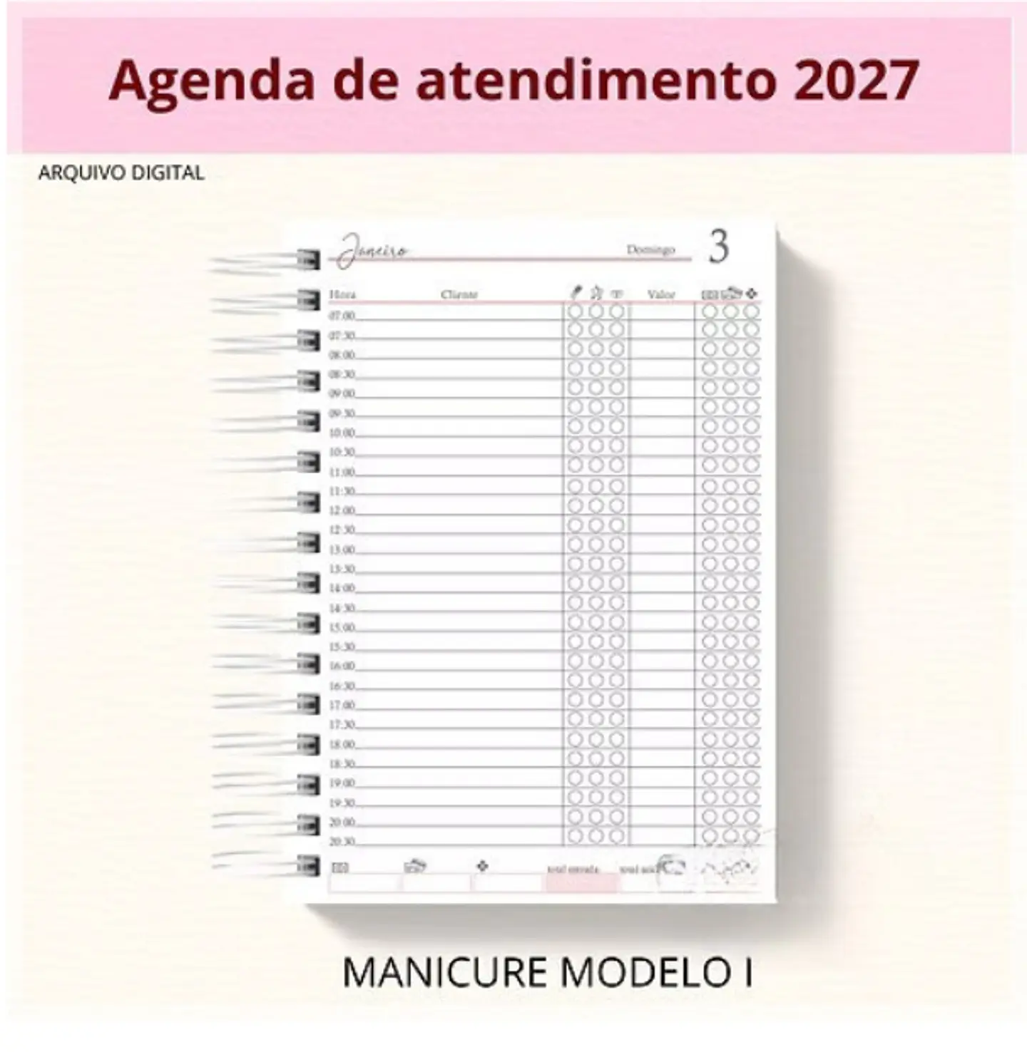 Encadernação - Agenda Manicure 1