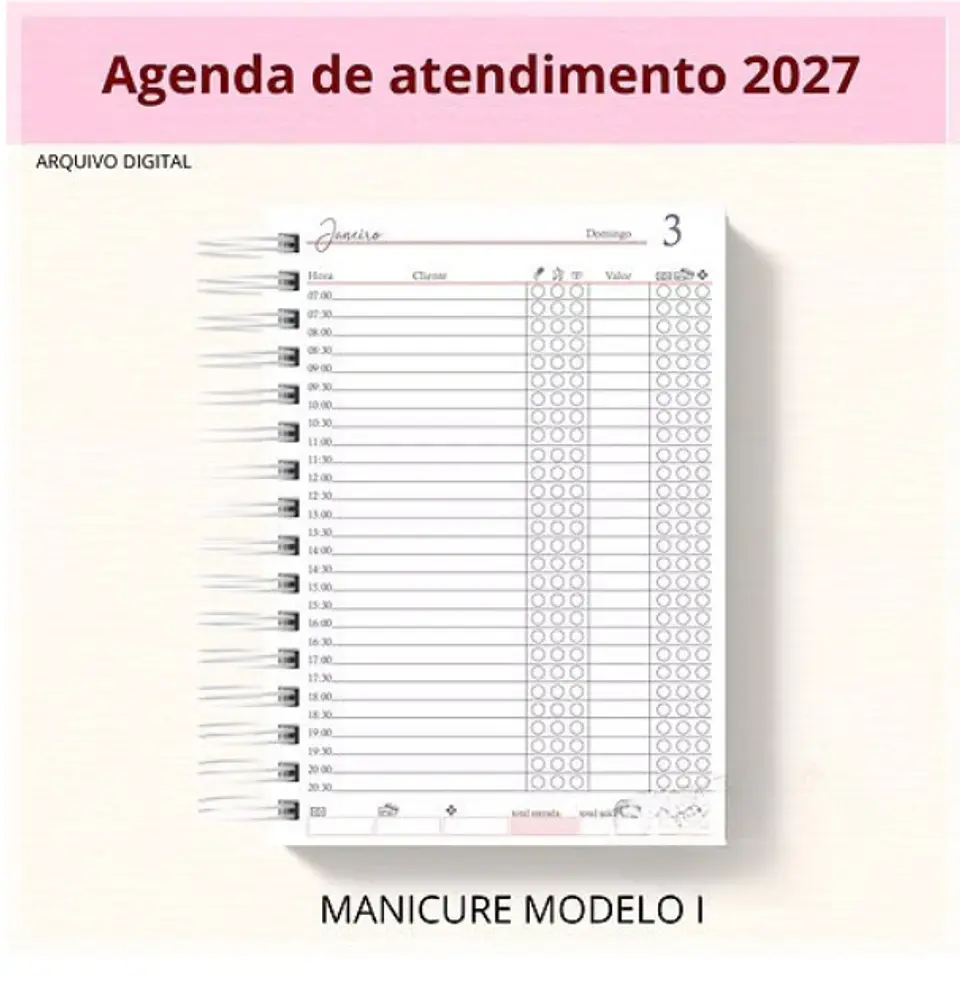 Encadernação - Agenda Manicure 1