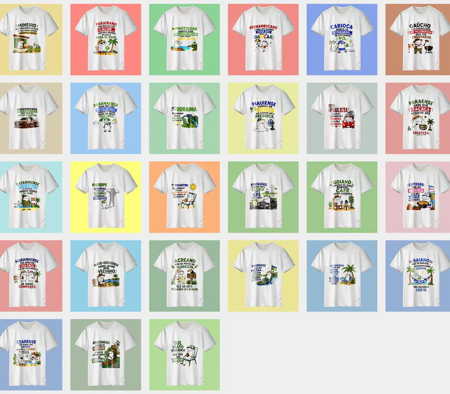 Sublimação - Camisetas Estados do Brasil Flork Divertido 1