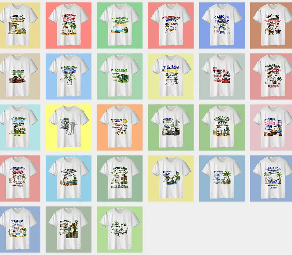 Sublimação - Camisetas Estados do Brasil Flork Divertido 1
