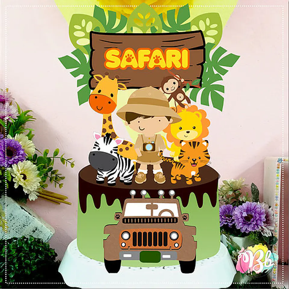 Arquivo de Corte Topo de Bolo Safari 64 1