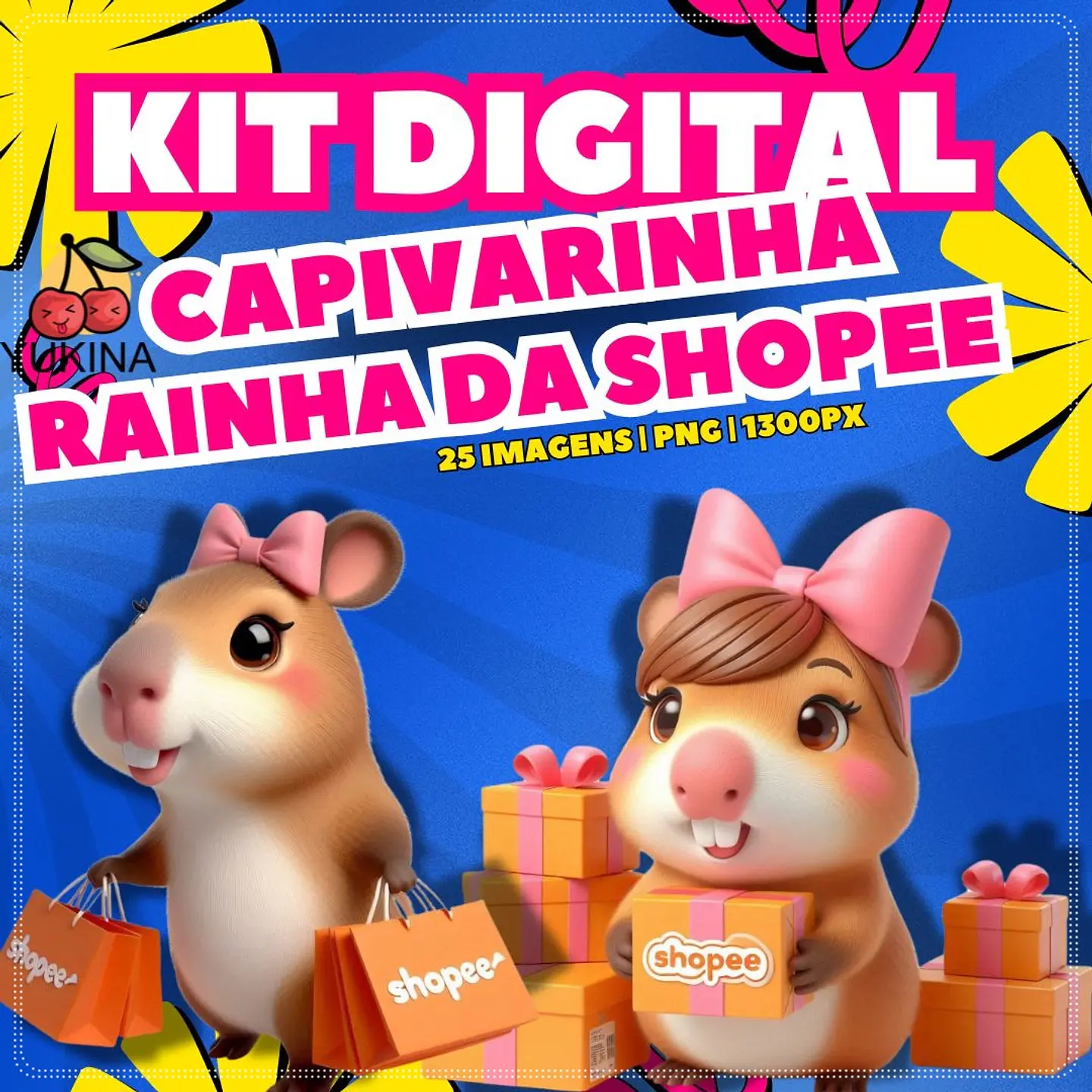 Kit Digital Capivarinha Rainha da Shopee 10 1