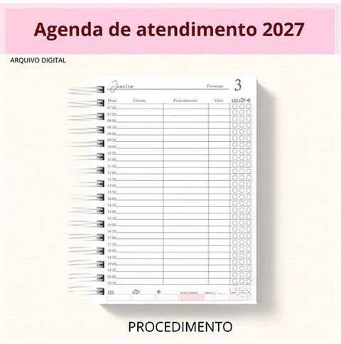 Encadernação - Agenda Procedimentos