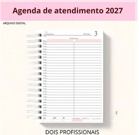 Encadernação - Agenda 2 Profissionais