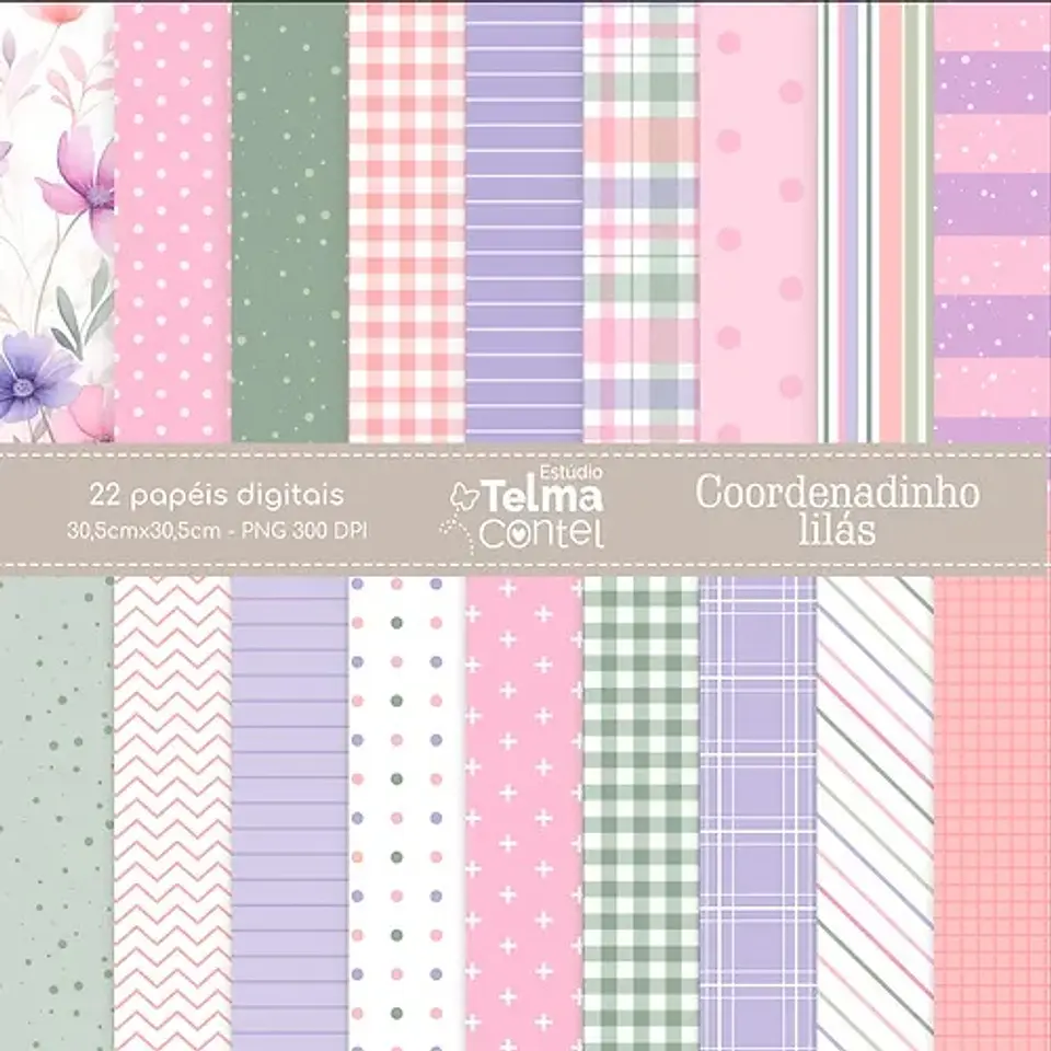 Kit Digital Papeis Lilás 12 1
