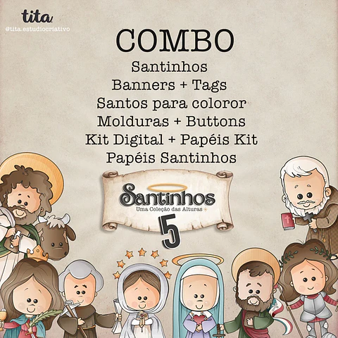Kit Digital Combo Santinhos