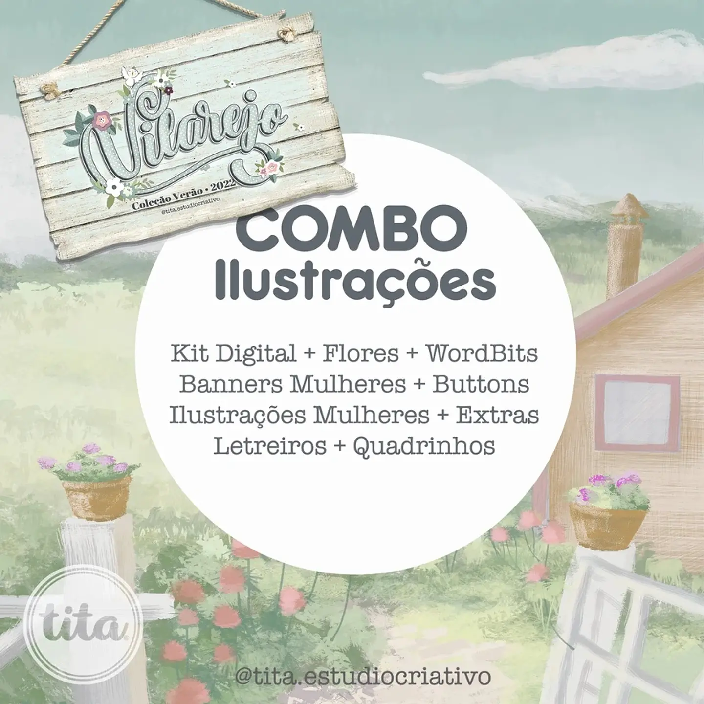 Kit Digital Ilustrações Vilarejo 152 1