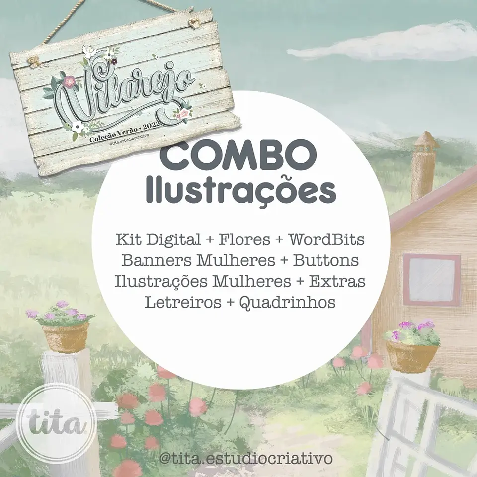 Kit Digital Ilustrações Vilarejo 152 1
