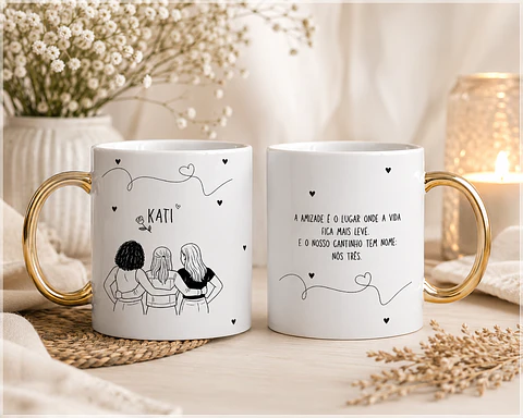 Sublimação - Caneca Amizade Linhas