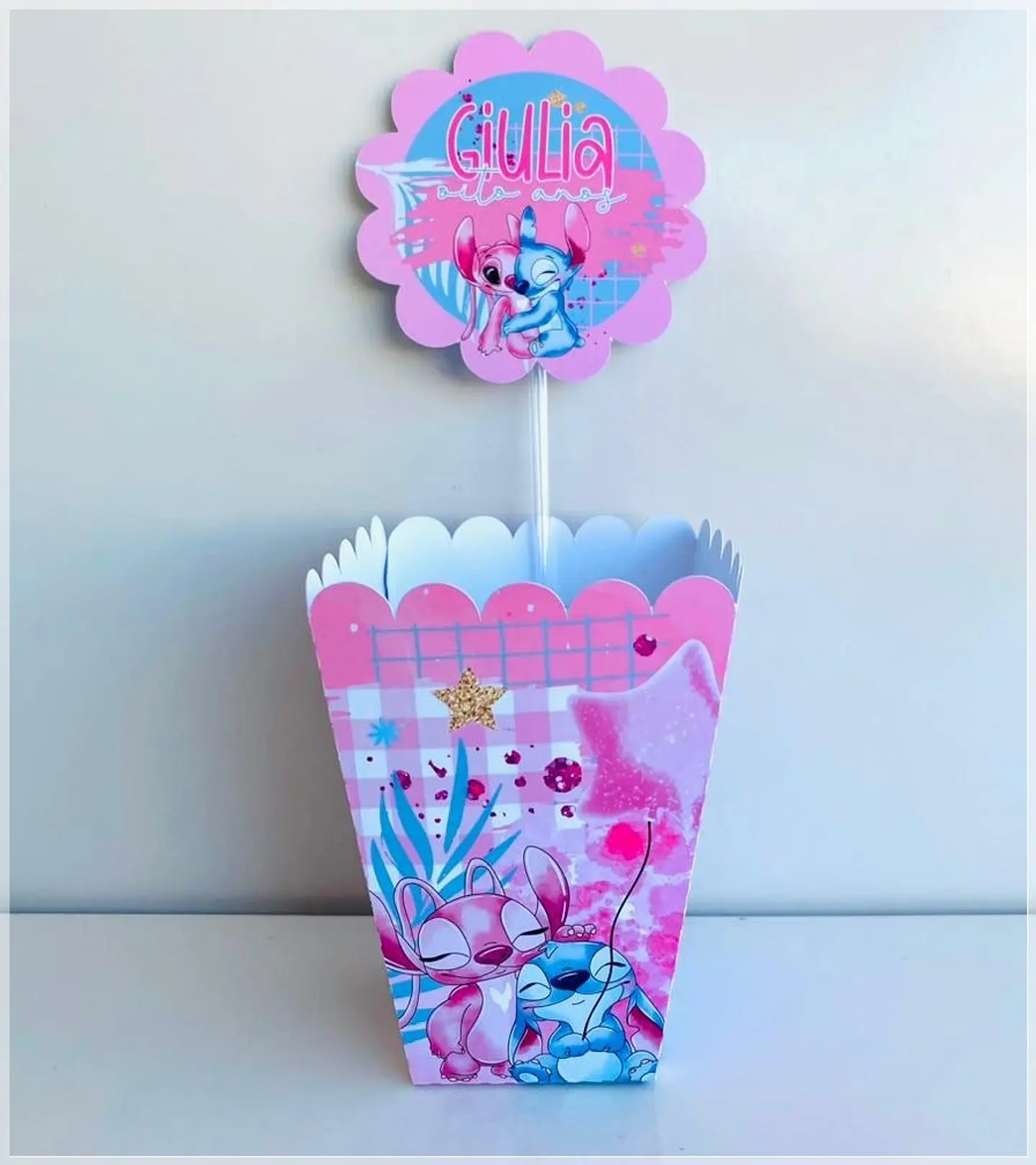 Arquivo de Corte Centro de Mesa Cachepô Stitch e Angel 83 1
