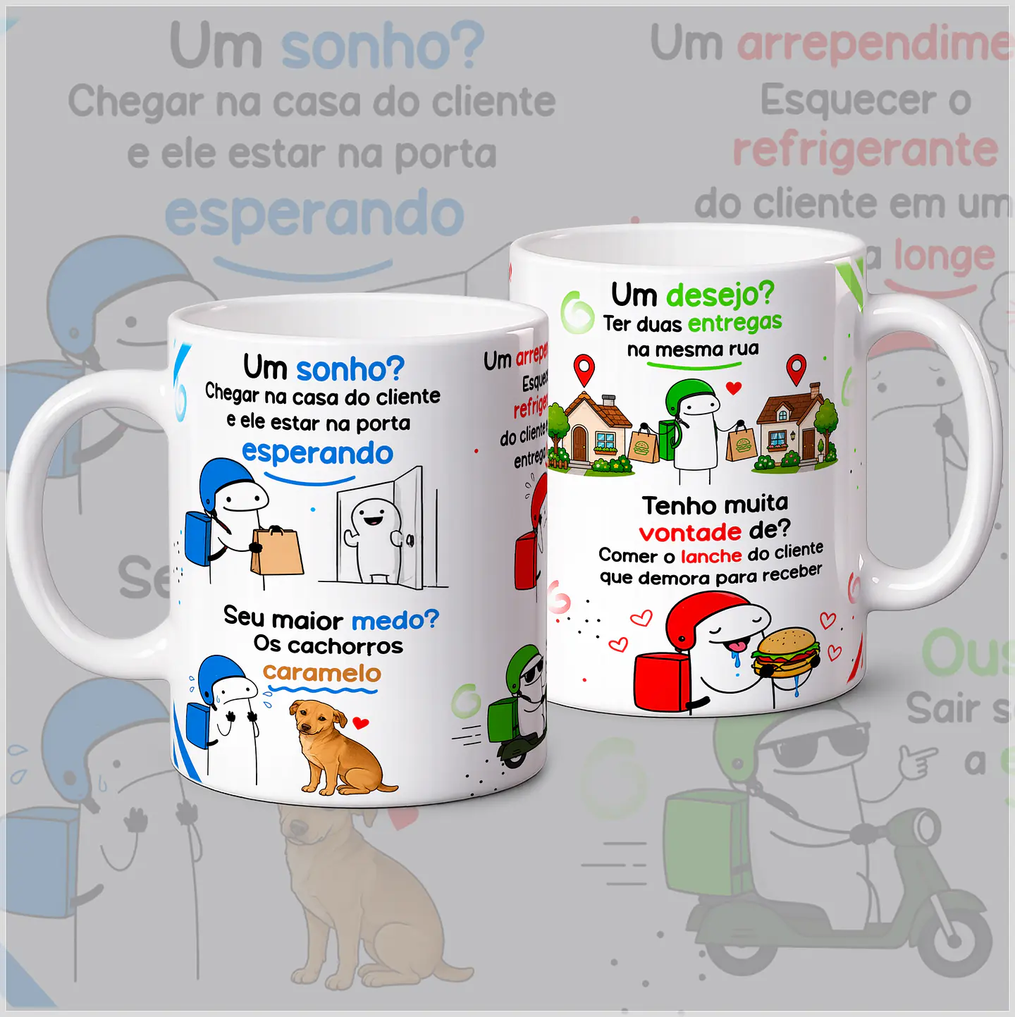 Sublimação - Caneca Um sonho Motoboy Flork 1