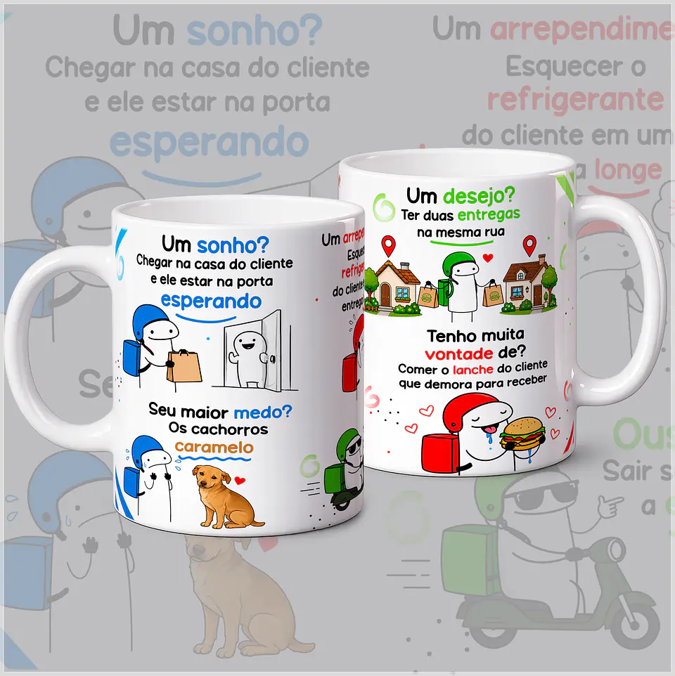Sublimação - Caneca Um sonho Motoboy Flork 1