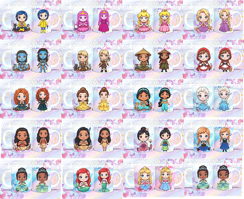 Sublimação - Canecas Princesas Disney 4