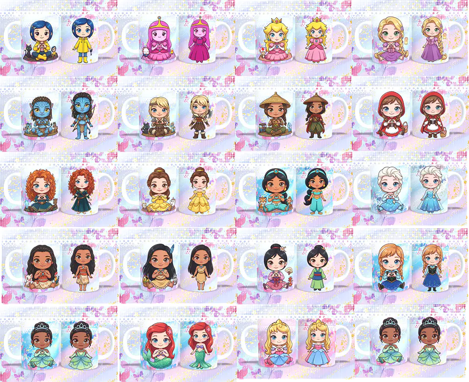 Sublimação - Canecas Princesas Disney 4 1