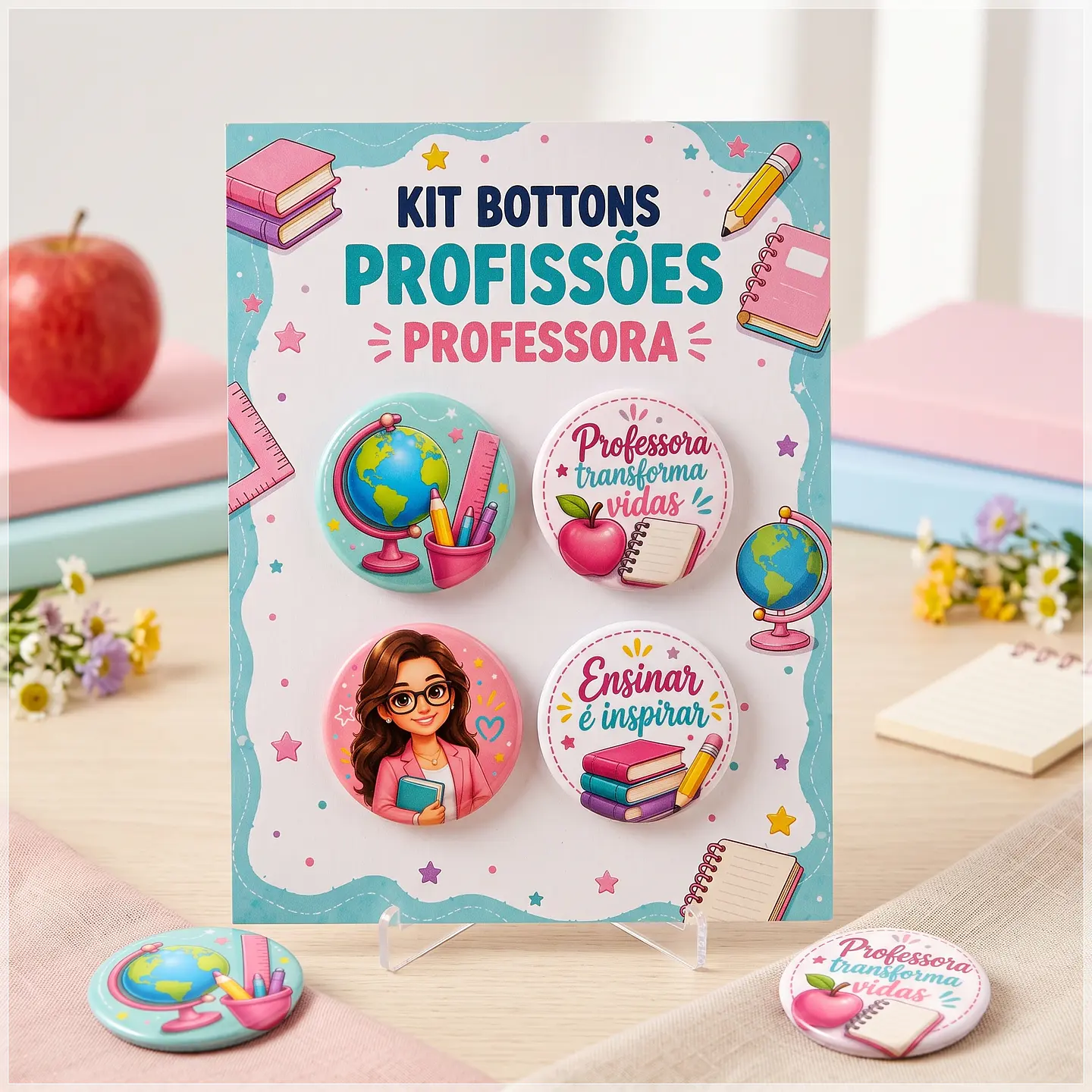 Arquivo de Corte Bottons Dia dos Professores Professora 4 1