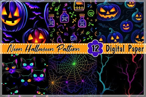 Kit Digital Neon Halloween 5
