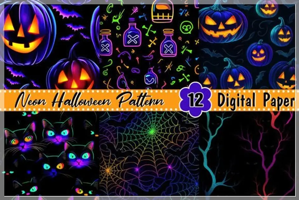 Kit Digital Neon Halloween 5 1
