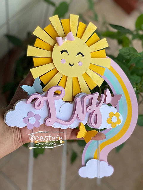 Arquivo de Corte Topo de Bolo Solzinho Sunshine Raio de Sol 6