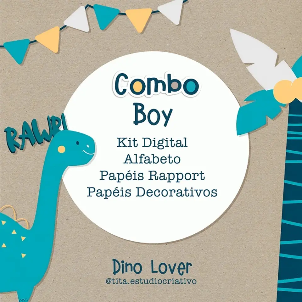 Kit Digital Combo Dino Menino 72 1