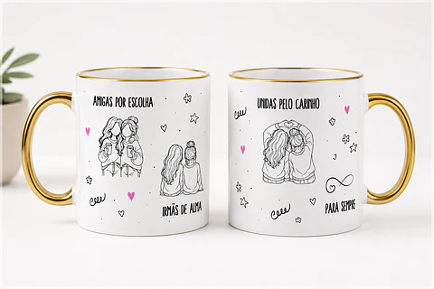 Sublimação - Caneca Amigas por Escolha