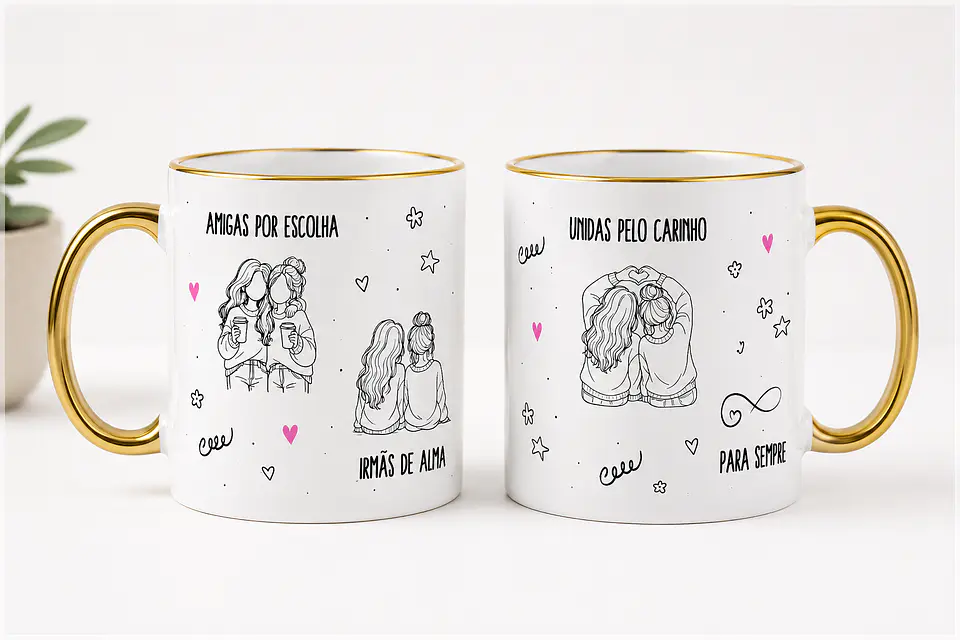 Sublimação - Caneca Amigas por Escolha 1