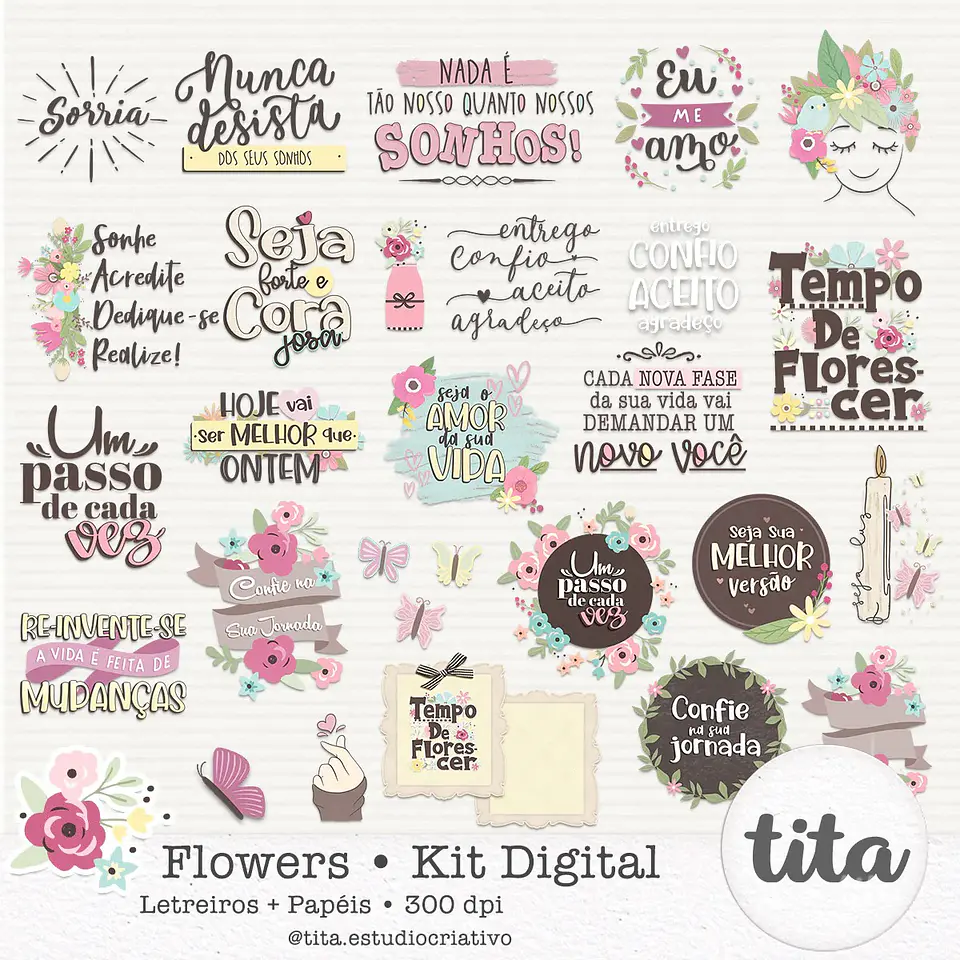 Kit Digital Frases e Flores 129 1