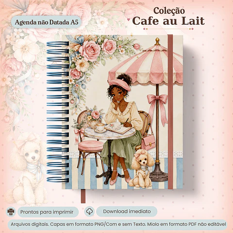 Encadernação - Agenda N Datada A5 Colecão Café au Lait