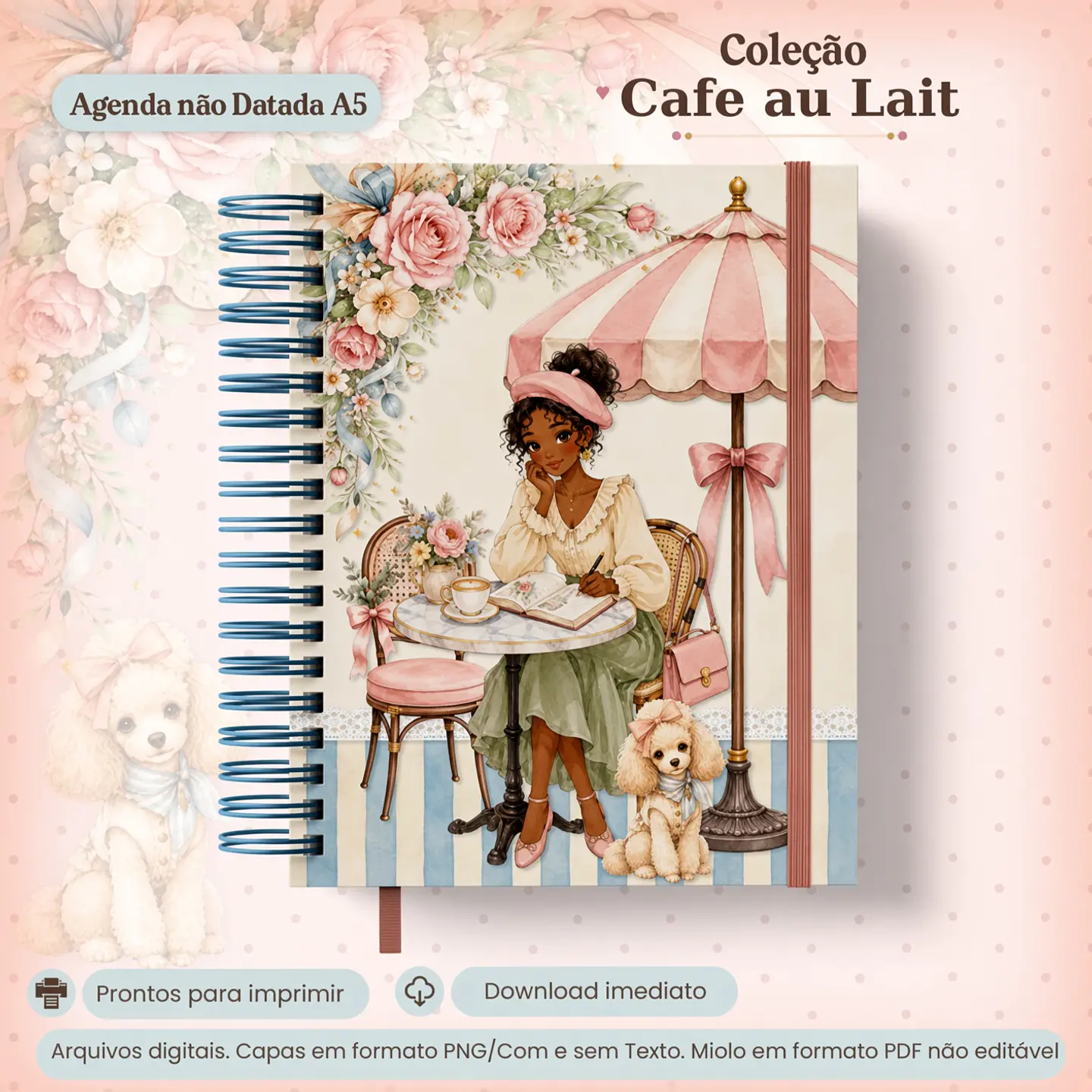 Encadernação - Agenda N Datada A5 Colecão Café au Lait 1