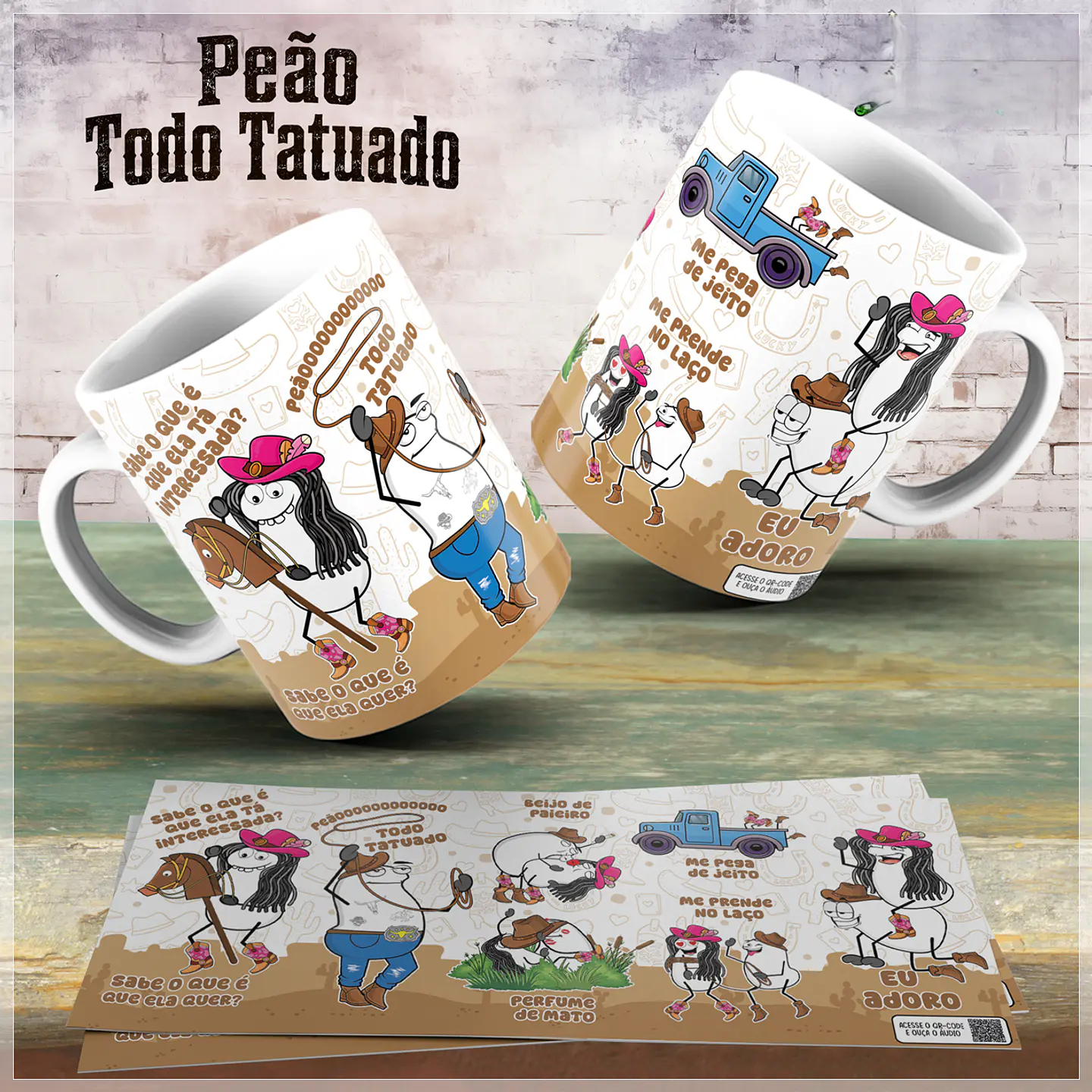 Sublimação - Caneca Peão Todo Tatuado 1