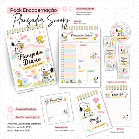 Encadernação - Pack Planejador Snoopy