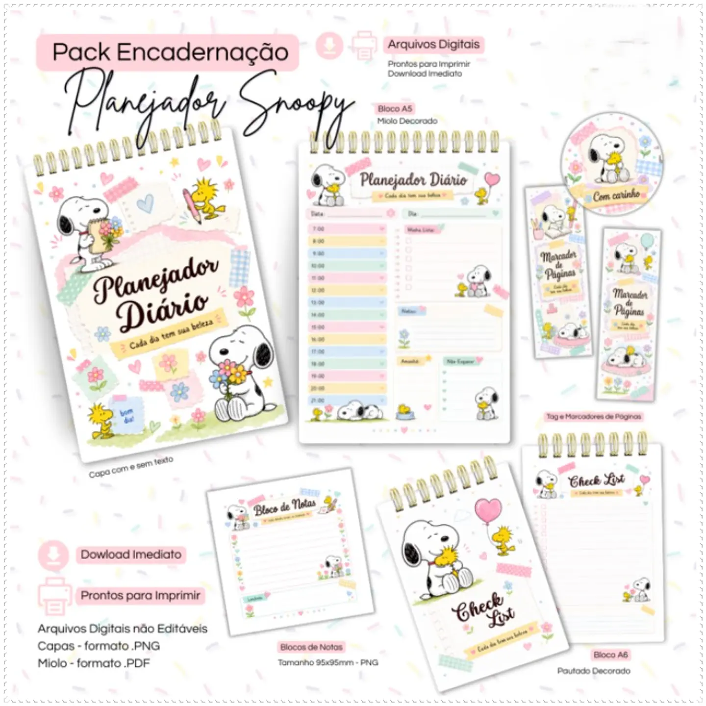 Encadernação - Pack Planejador Snoopy 1