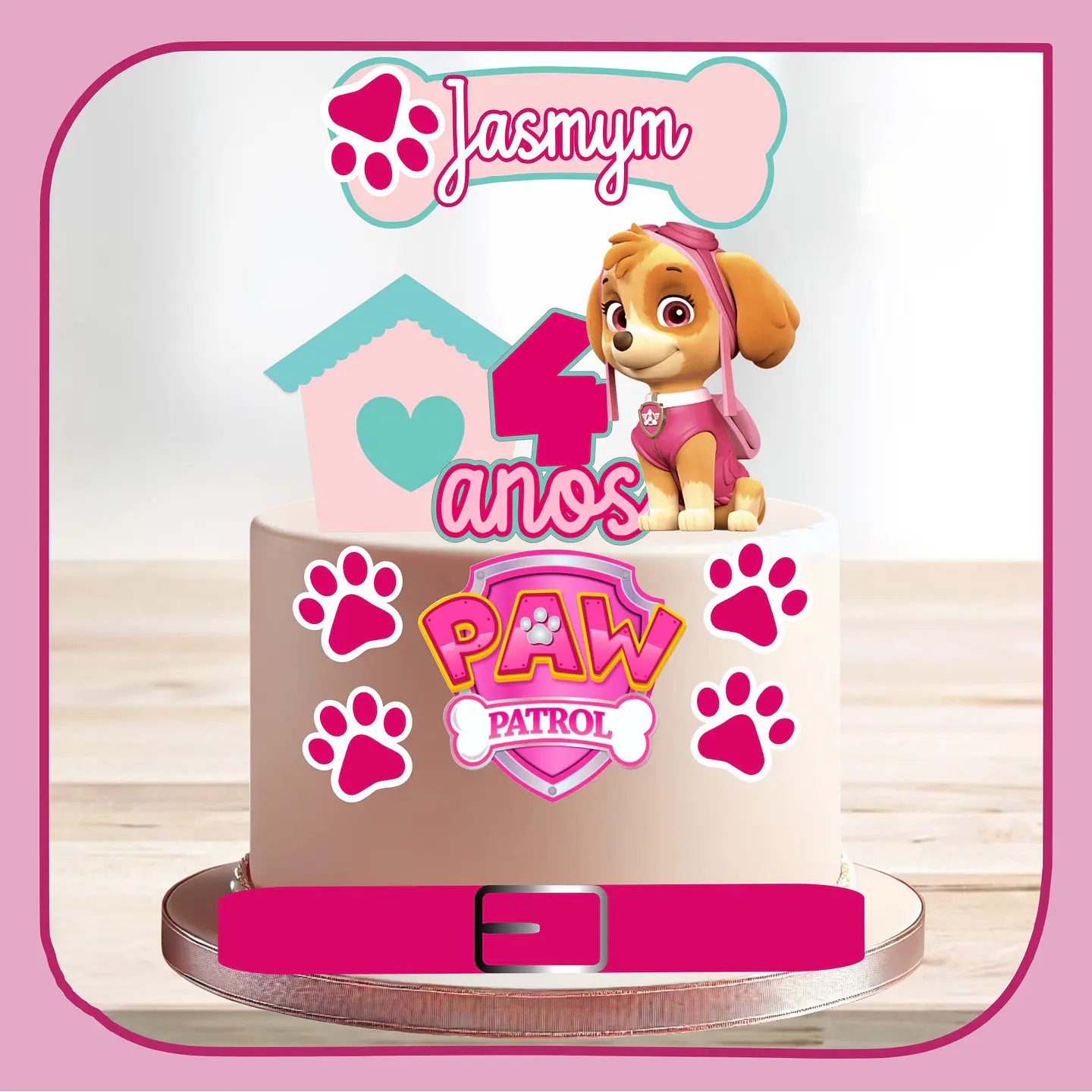 Arquivo de Corte Topo de Bolo Skye e Everest Patrulha Canina Menina 33 1