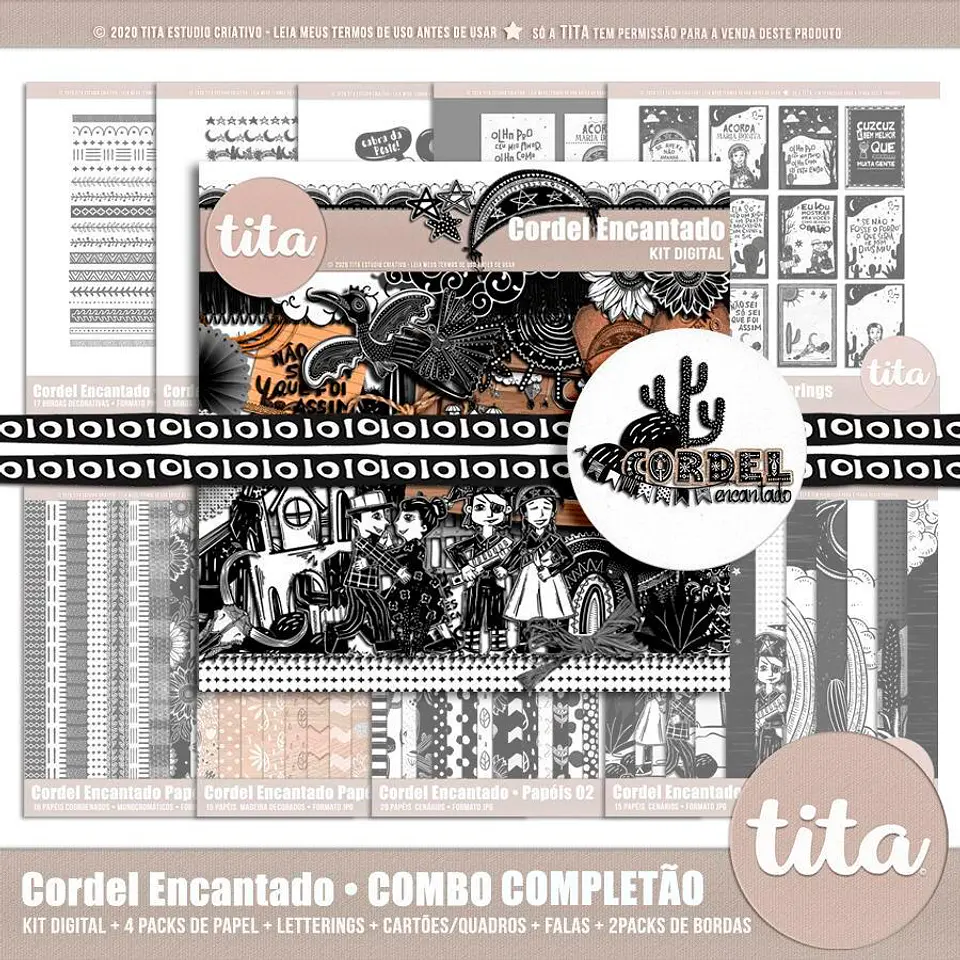 Kit Digital Cordel Encantado • Combo Completão (Ilustrações e Papéis) 99 1