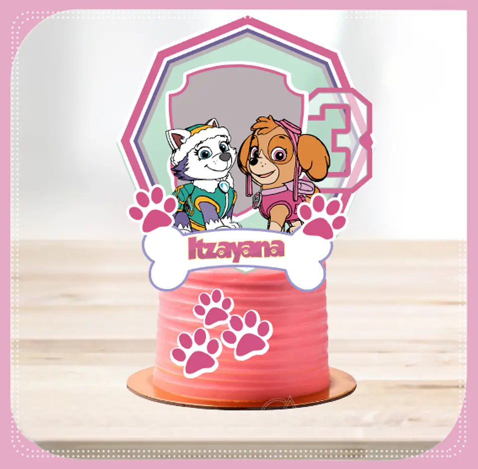 Arquivo de Corte Topo de Bolo Skye e Everest Patrulha Canina Menina 22 1