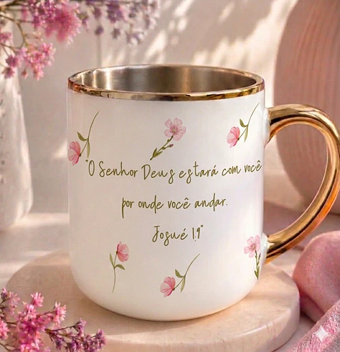 Sublimação Caneca - Floral Versículo