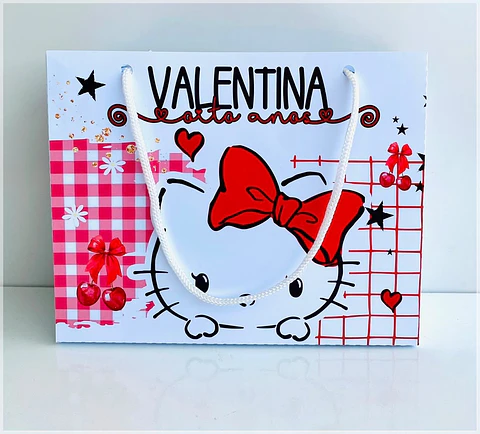 Arquivo de Corte Sacolinha -Hello Kitty Vermelho