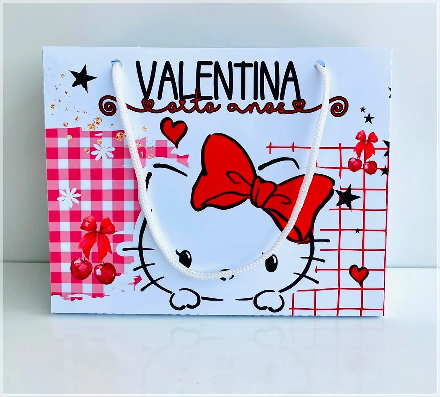 Arquivo de Corte Sacolinha -Hello Kitty Vermelho 1