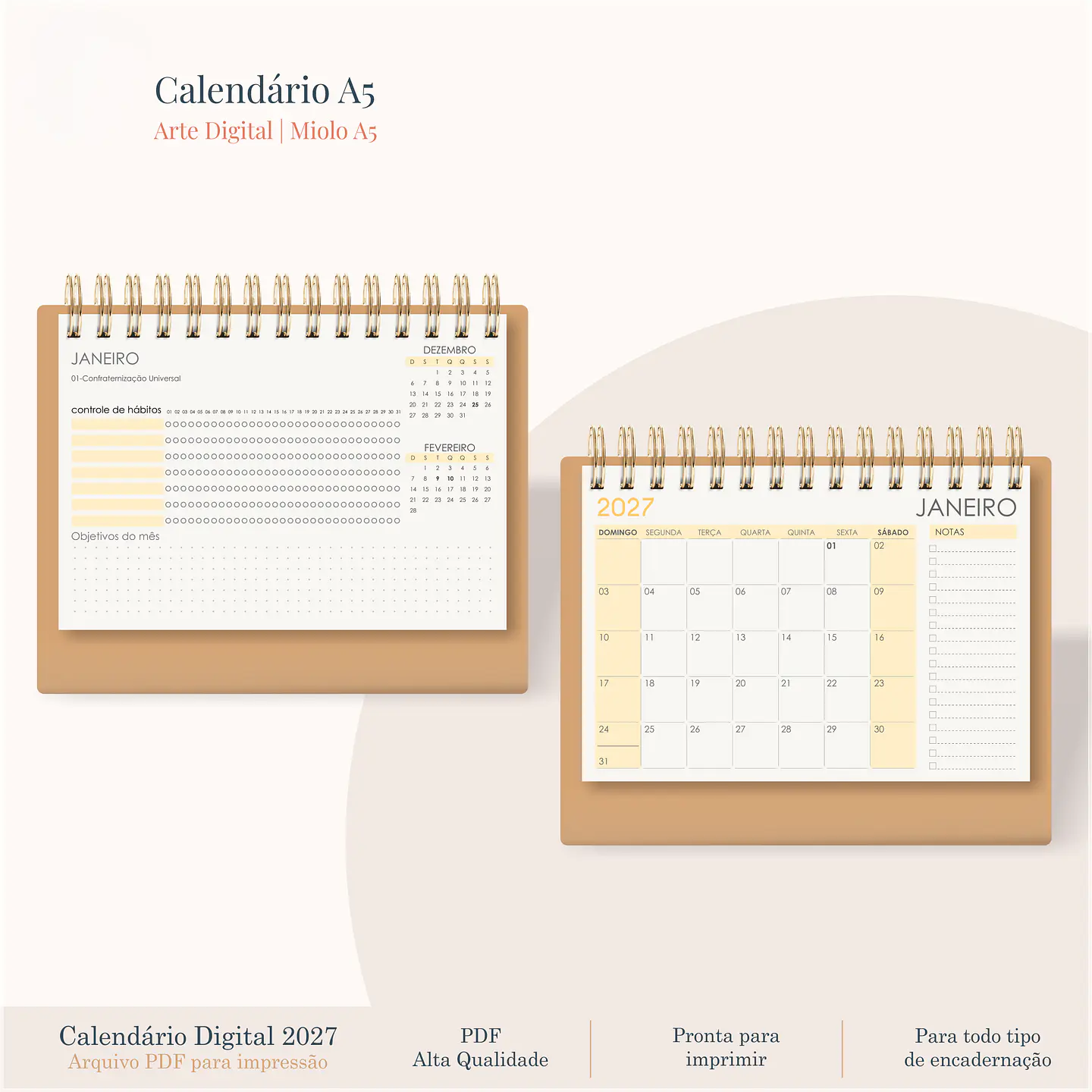 Encadernação - Calendários A5 1