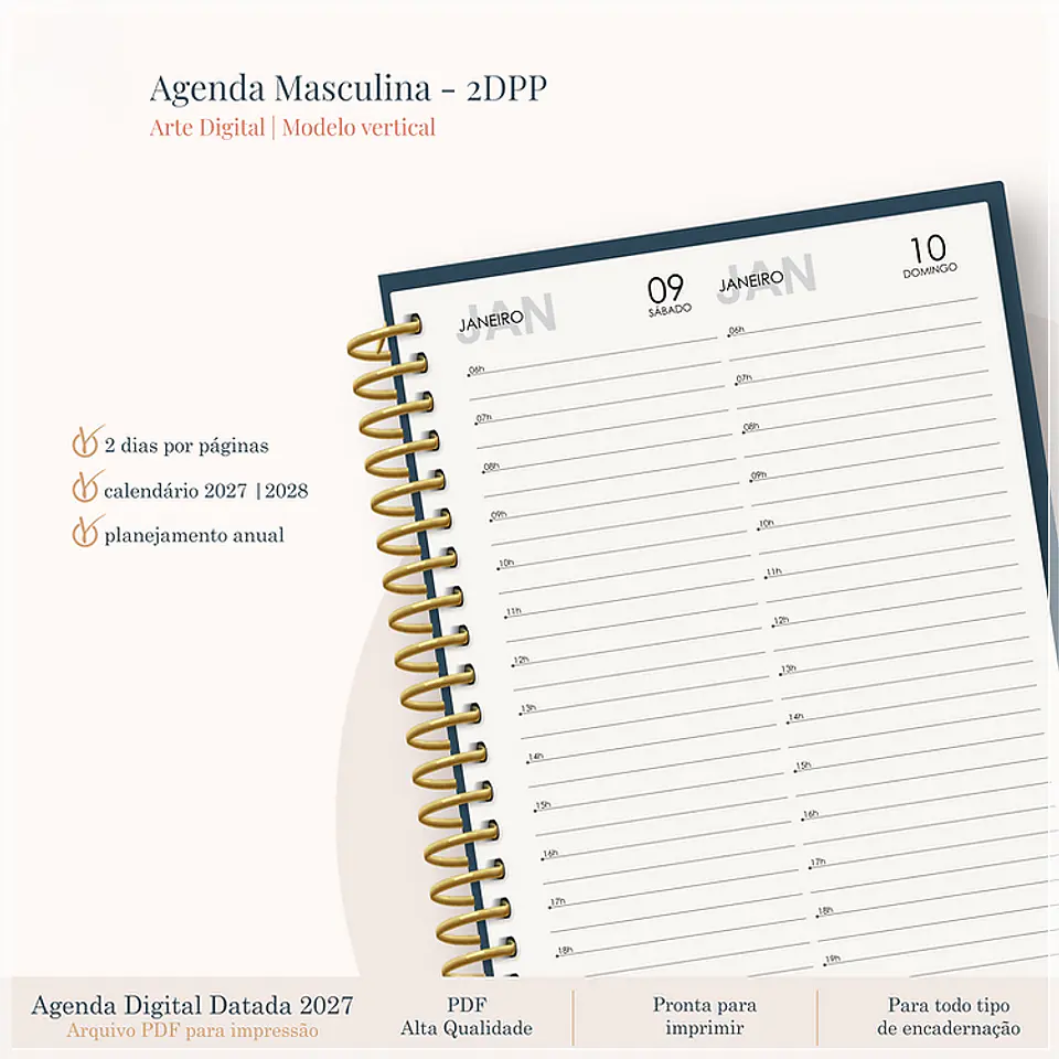 Encadernação - Agenda Masc Vertical 27 2Dpp 1