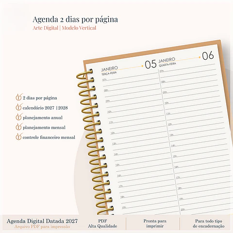 Encadernação - Agenda Vertical 27 2Dpp