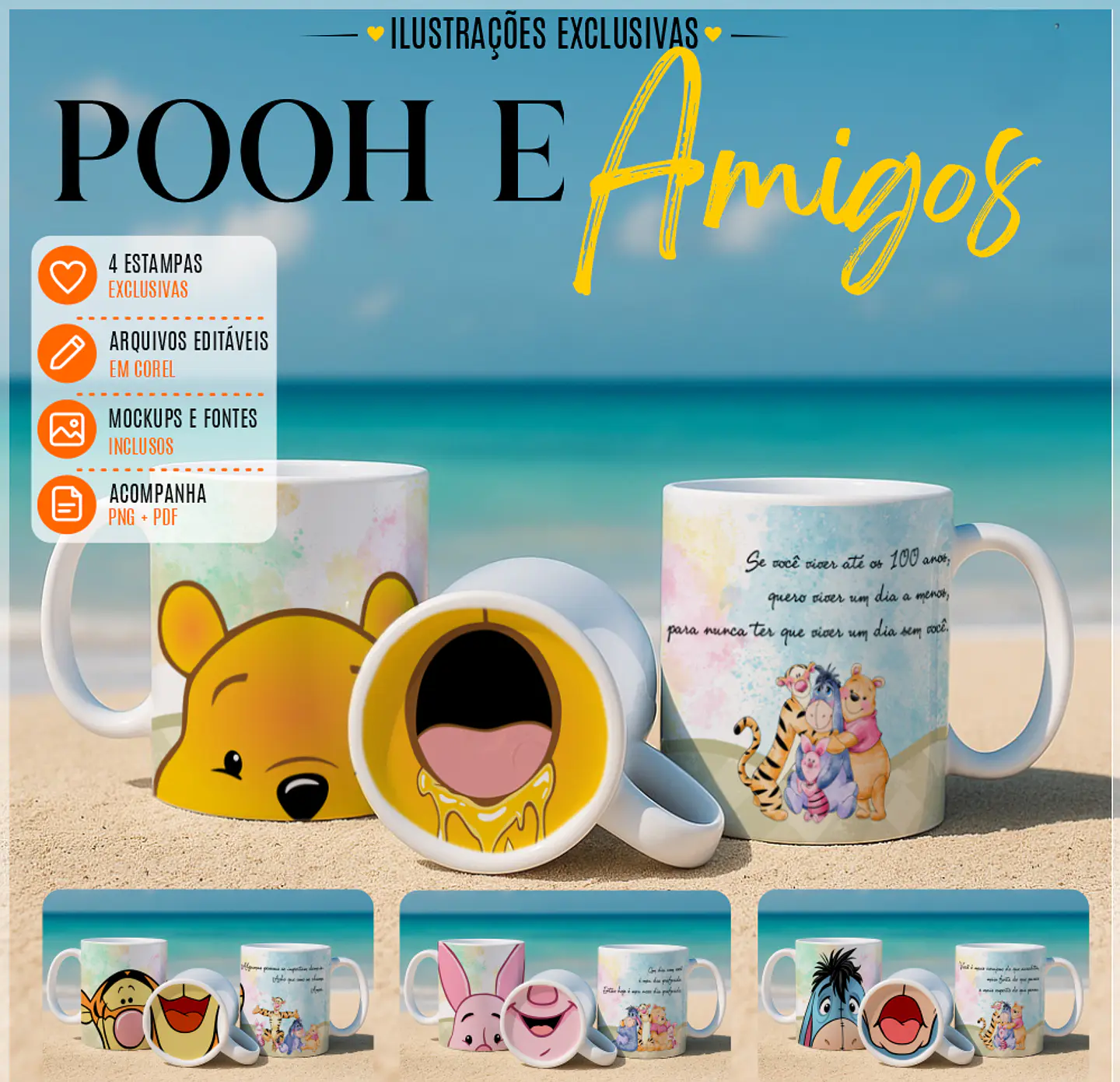Sublimação - Canecas Pooh e Amigo Bocão 1