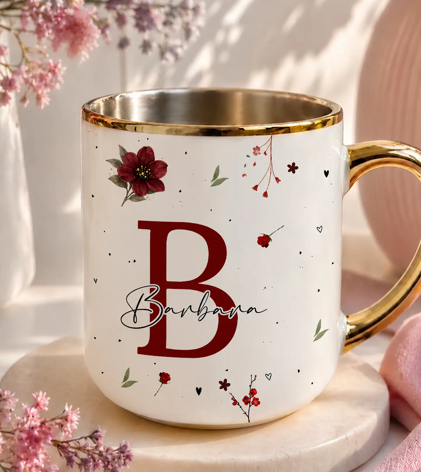 Sublimação Caneca - Alfabeto Bordô 1