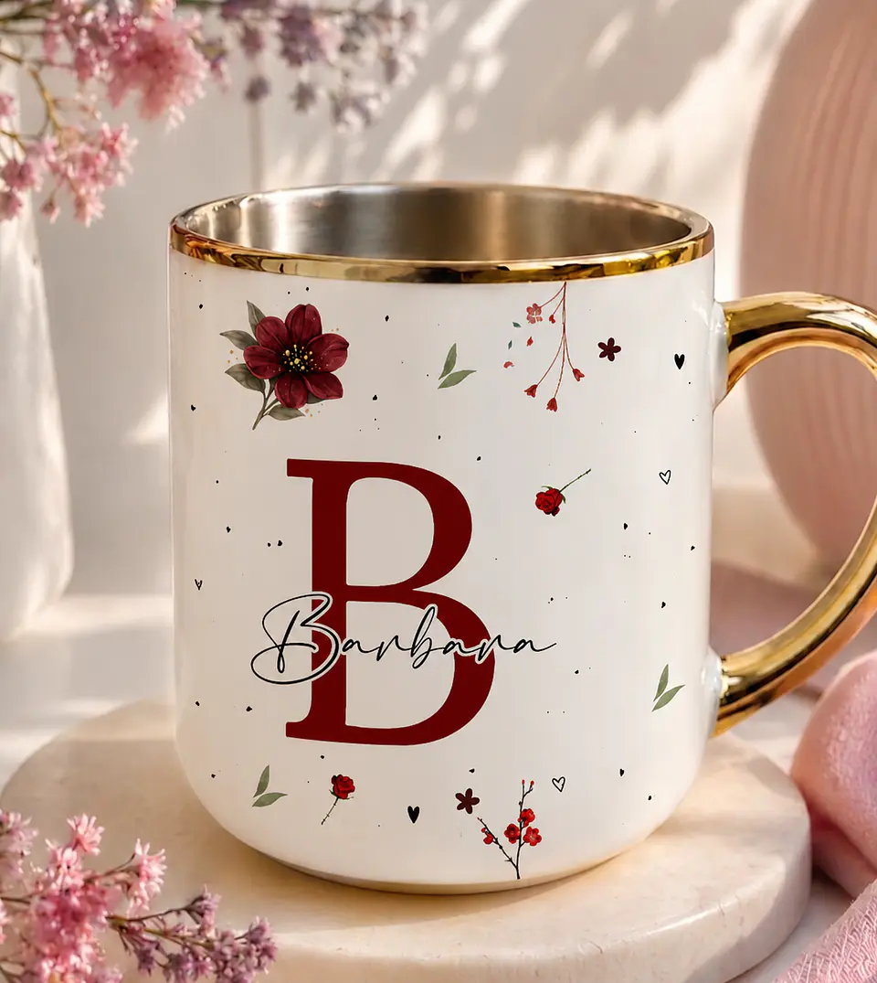 Sublimação Caneca - Alfabeto Bordô 1