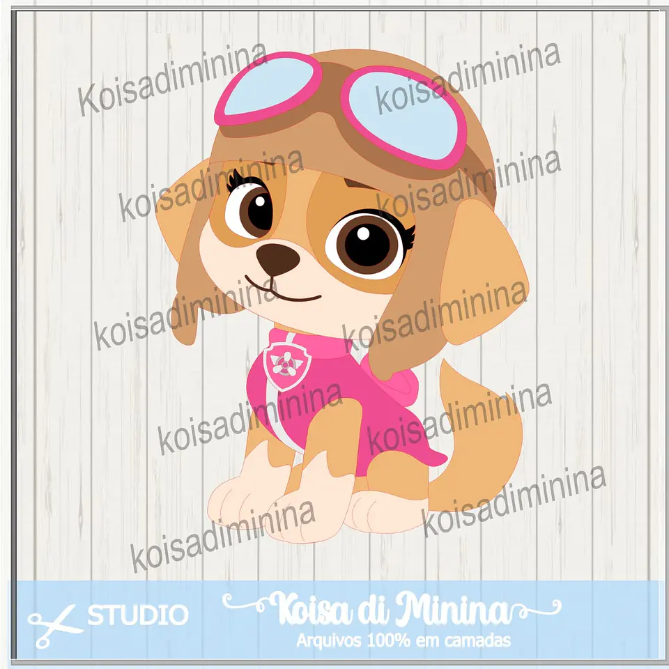 Arquivo de Corte Topo de Bolo Skye e Everest Patrulha Canina Menina 36 1