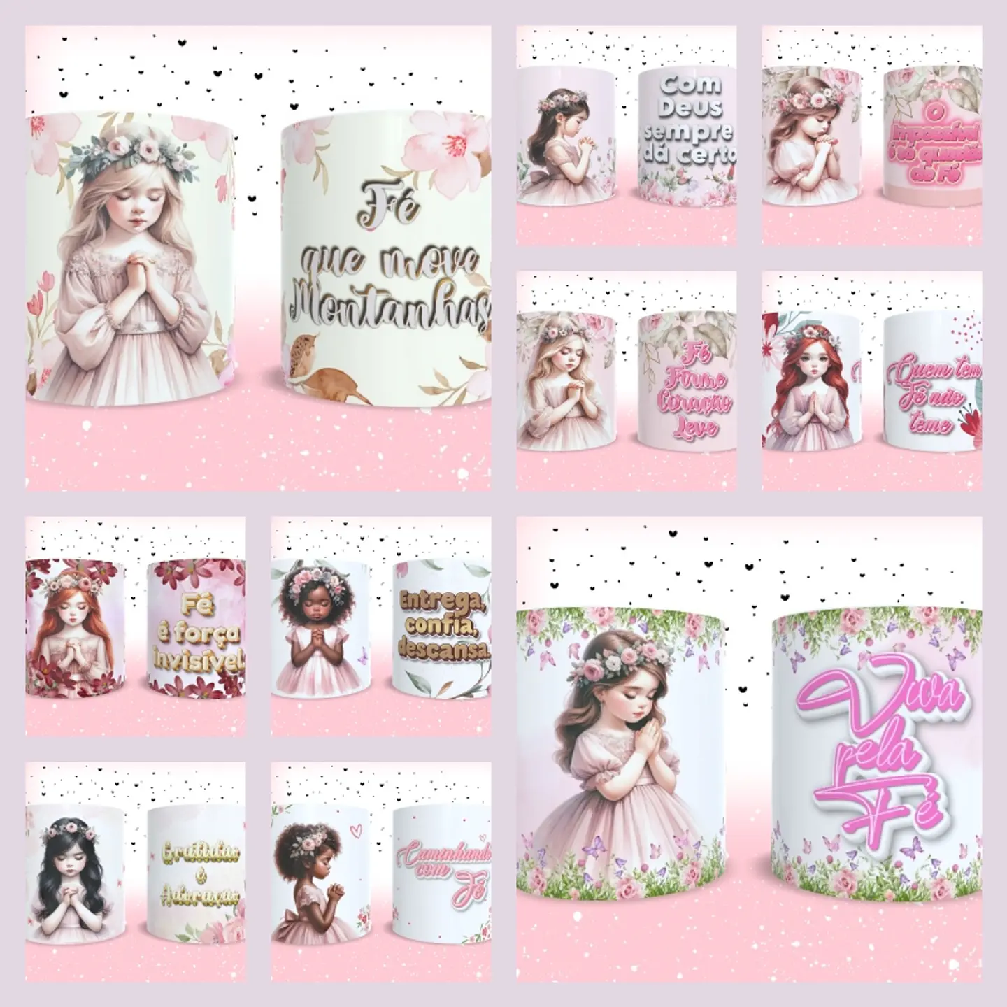 Sublimação - Canecas Fé Meninas 1
