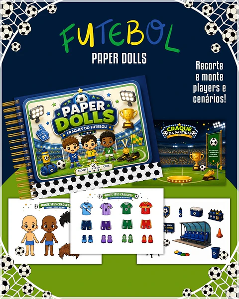 Encadernação - Paper Dolls Futebol