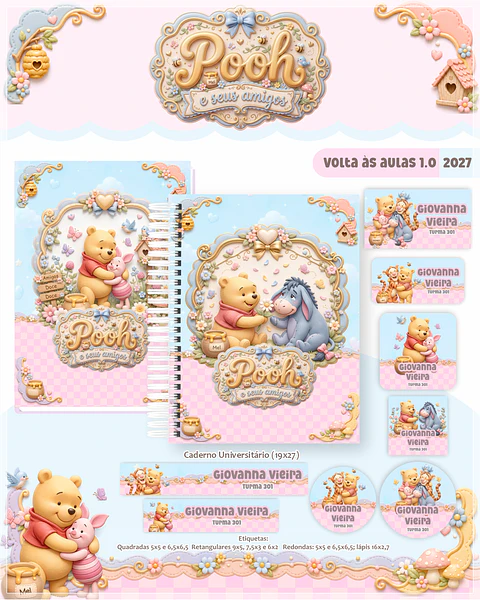 Encadernação - Coleção Escolar 1.0 Pooh e Seus Amigos