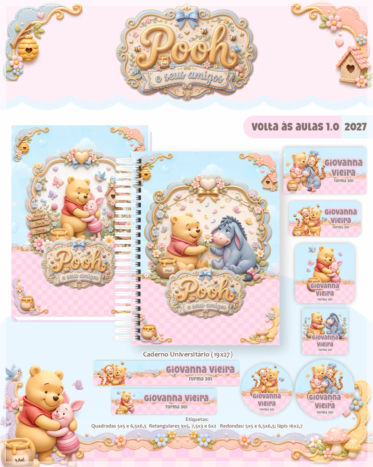 Encadernação - Coleção Escolar 1.0 Pooh e Seus Amigos 1