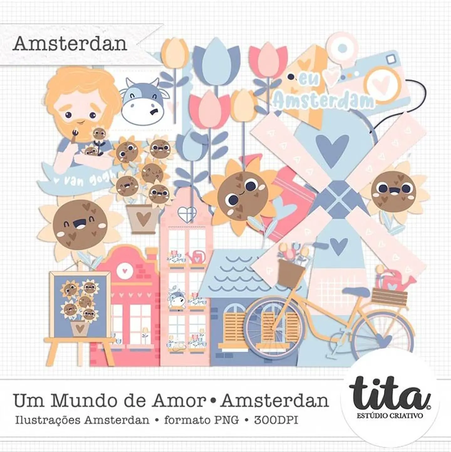 Kit Digital Ilustrações Amsterdan 146 1