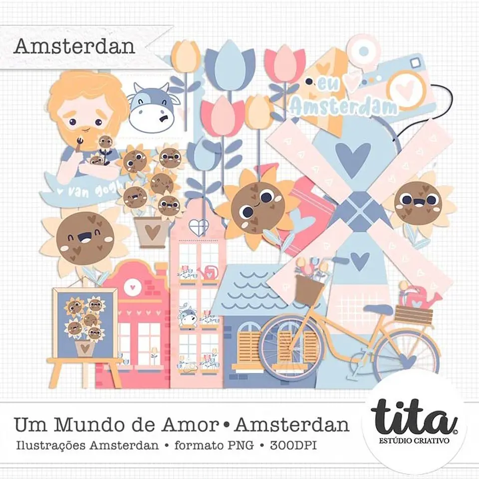 Kit Digital Ilustrações Amsterdan 146 1